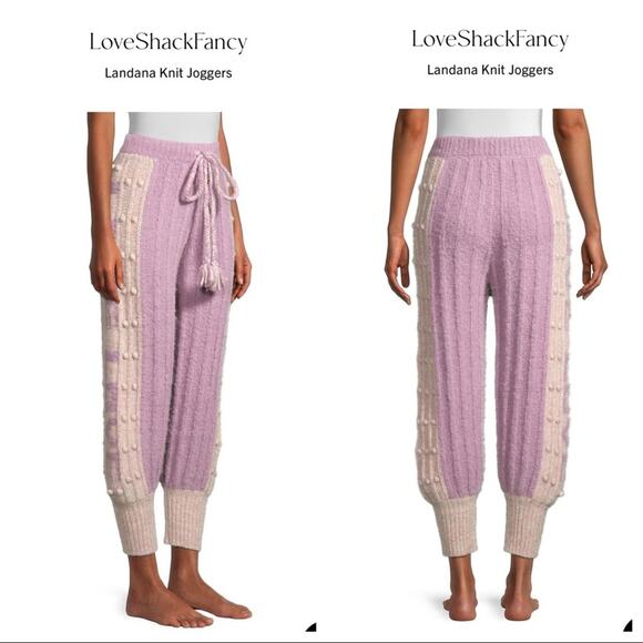 LoveShackFancy Landana Knit Joggers in Muscat Grape Size S NWT - Picture 2 of 14
